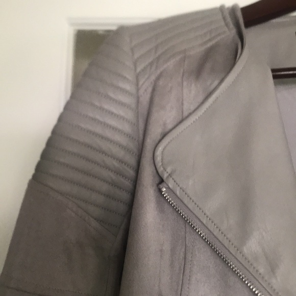 Faux leather and suede moto style jacket - Picture 4 of 6